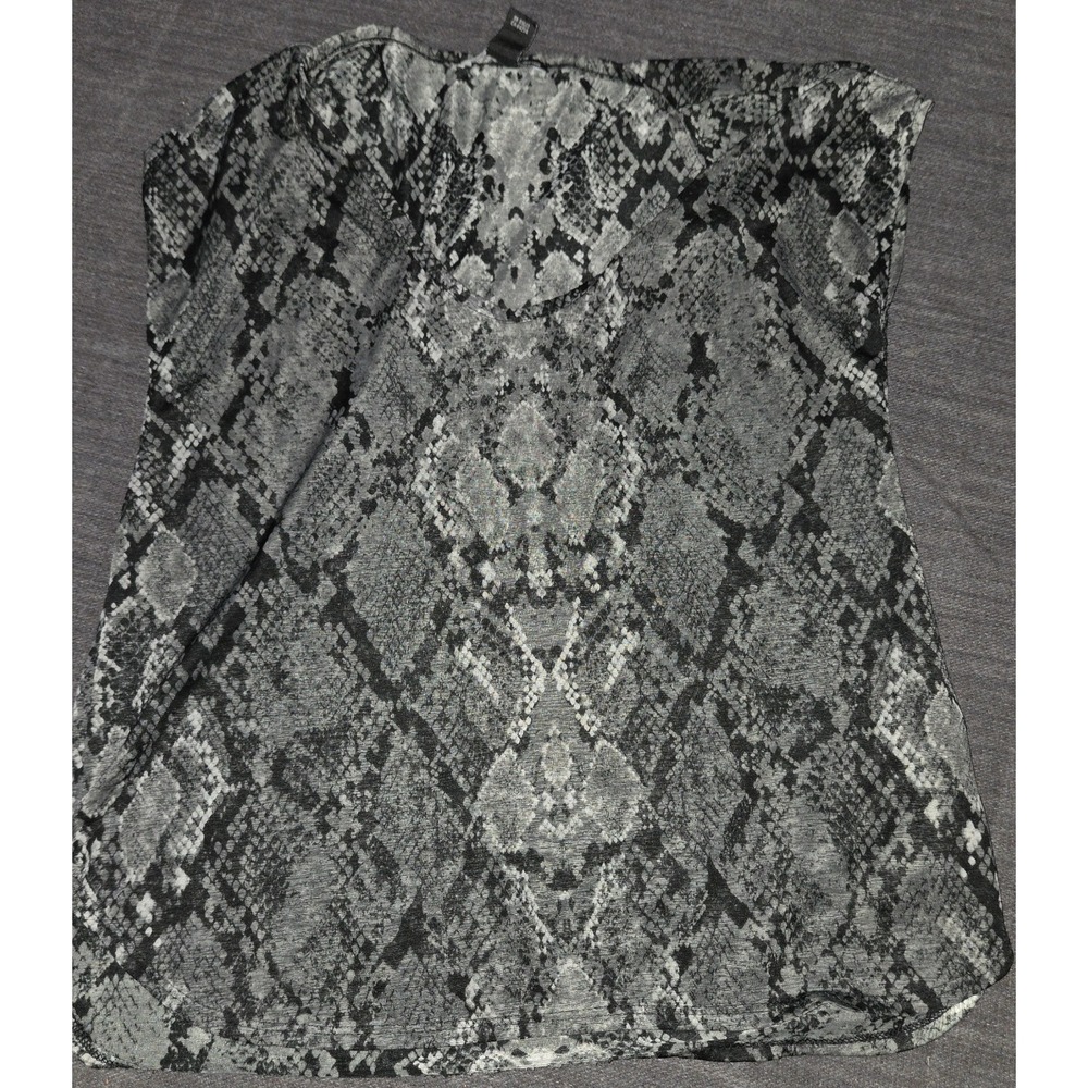 Kenneth Cole New York Snakeskin Print Top Women XS Grey Excellent - Picture 3 of 5